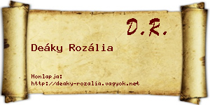 Deáky Rozália névjegykártya